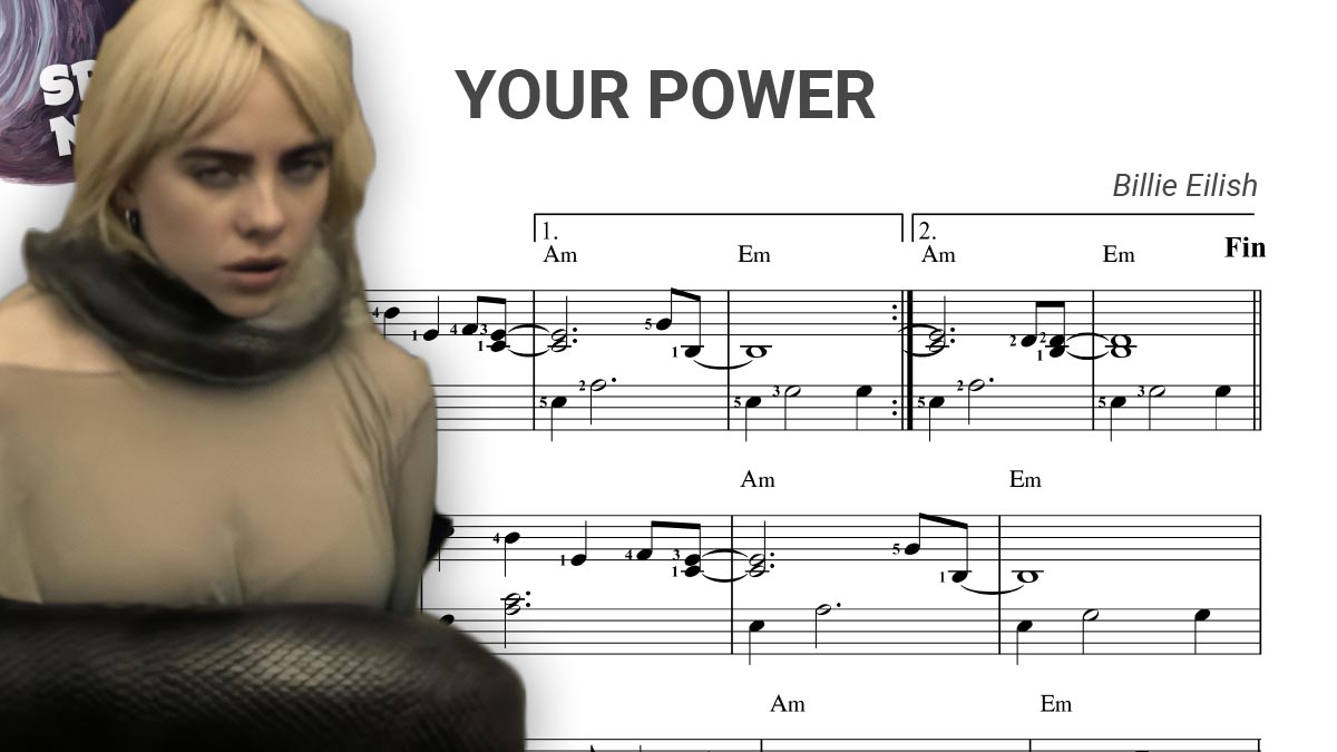 Partition piano Billie Eilish Your Power