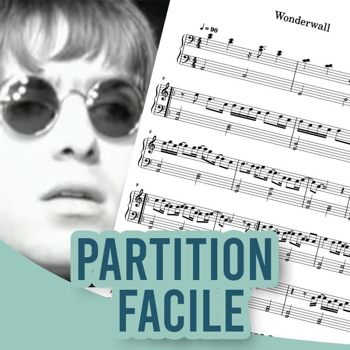Oasis wonderwall partition piano facile