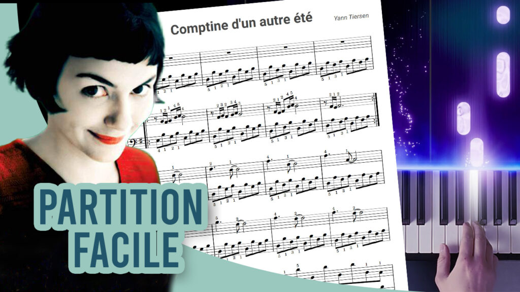 Comptine d'un autre été - Partition piano facile - Solfège Blog